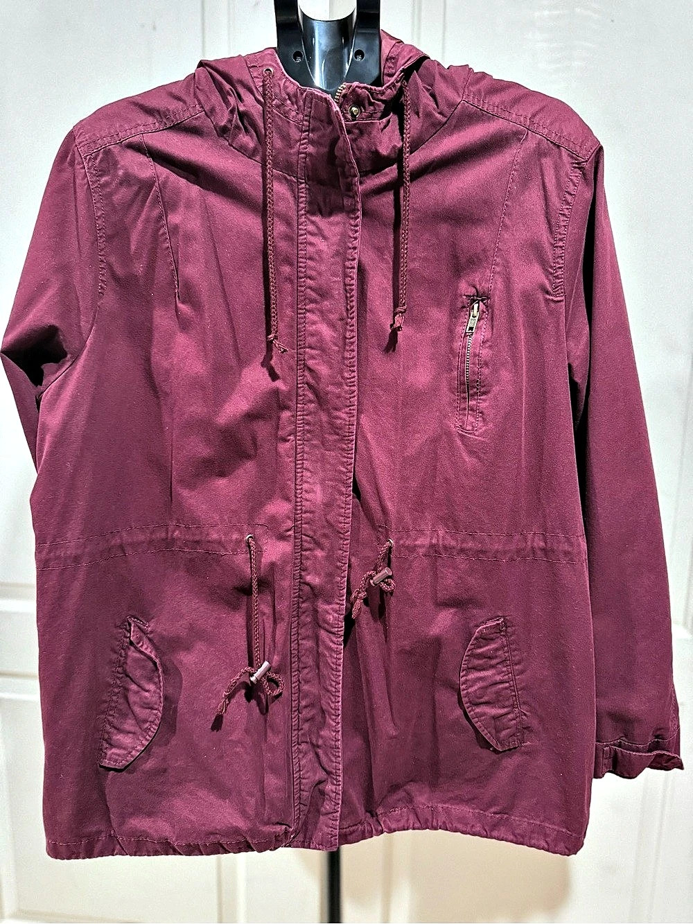 Ambiance Women's Hooded Utility Jacket Pink 3X
